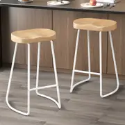 2x ALFORDSON Bar Stools Tractor Vintage 75cm White
