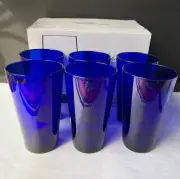 Luigi Bormioli Michelangelo 20 oz. Highball Glasses Cobalt Blue Set of 6