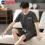 2024爆款👕NASA美拉德2024新款睡衣男士夏季純棉薄款短袖短褲青少年夏天套裝 EIQK