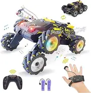 Remote Control Car, RC Stunt Car 6WD with Spray and Light, 360° Rotation and Drift Vehicles, Buggy, Remote Controlled, 2.4GHz RC Off-Road Toy for Adults and Children