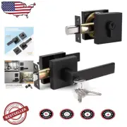 Heavy Duty Matte Black Deadbolt & Entry Handle Set for Stylish Security