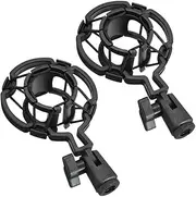 ThtRht 2 Pack Microphone Shock Mount Clip Universal Mic Shock Mounts Holder Anti-Vibration Spider Bracket for Handheld Microphone Dynamic Mic Stand Stereo Diaphragm Condenser Microphone Boom Arm