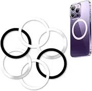 WYNK Magnetic Wireless Charger Universal Metal Rings 6 PCS Compatible for Apple Magsafe Charger, Compatible with iPhone 14/13/12 Series(Mini/Plus/Pro/Pro Max) and Samsung Galaxy(Black+White+Sliver)