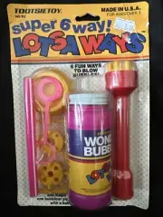 Vintage 1986 Blow Bubbles Lotsa Ways TootsieToy Set - NIP