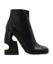 Off-White Cut-Out Zip-Up Boots 36 Black
