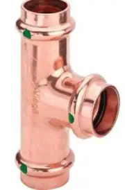 Viega PROPRESS WATER REDUCING TEE 1600kPa Copper- 20x15x15mm Or 20x15x20mm