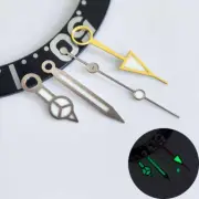 Green Lume Yellow GMT Hand Silver Trim 8x12x12.5x13mm for NH34 Watch Movement