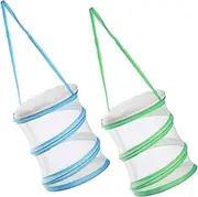 Butterfly Breeding Cage 2pcs Portable Insect Habitat Mesh Ventilation Easy to Open and Close