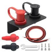 Battery Jump Post Starter Easy Charging with Bracket Cover Battery Jump Post Set Battery Terminals Relocation Kit with line