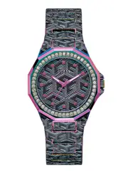 GUESS Black Iridescent Misfit Glitz Watch