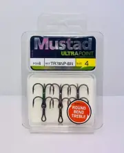 Mustad Triple Grip Treble Hooks Size 4 (6 In Pack)