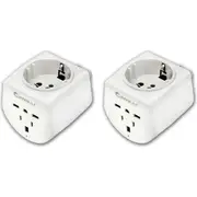 2x Sansai Universal Travel Power Adapter UK/USA/EU/Asia/ Sockets to AU/NZ Plug