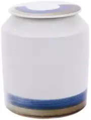 Jar Vase Brushstroke Lamp Cylinder Cylindrical White Blue Porcelain