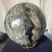 24.58LB Natural Fluorite Quartz Sphere Crystal Energy Ball Reiki Healing Decor