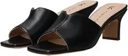 FABIO RUSCONI(ファビオルスコーニ) Fabiolusconi Women's Square Toe Center Seam Mule Heel Sandals, Black, 22.5 cm