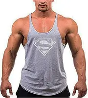 [BLEXX] Gym Muscle Fitness Training Running Vest - Clothing Tank Top Mens Bodybuilding Sleeveless Singlets Fashion Workout Mens Undershirt (Color : Gray, Size : M)