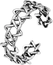 [Chandler] Original David Star Rings for Women Pentagram Knuckle Toe Bague Tiny Infinity Wedding Band Retro Antique Silver Anillos, Metal