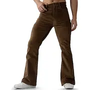 Men's Dress Pants Corduroy Pants Flared Pants Bell Bottom Trousers Pocket Plain Comfort Breathable Outdoor Daily Going out Fashion Casual White Green
