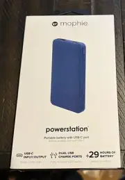 Mophie Powerstation 8000mAh Portable Battery with USB-C / USB-A Port - Navy -NEW