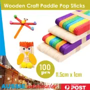 100pcs Wooden Coffee Tea Stirrers Craft Stick/Paddle Pop Sticks Disposable 11cm