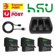 HSU Battery Kit & USB Charger for GoPro Go Pro HERO 3 4 5 6 7 8 9 10 11 12 Set
