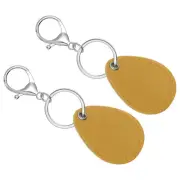 Leather Key Fob, 2pcs PU Leather Key Fobs Key Chain Holder, Yellow