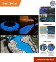 Glow in The Dark Pebbles 500pcs Blue Rocks - Safe Resin Material for Gardens