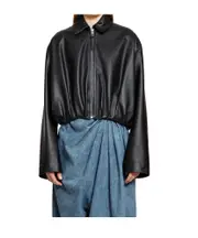 Loewe Draped Leather Jacket FR38 black