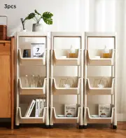 Joybos® 3-Tier Storage Shelf Rack With Brake 3pcs