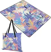 Yoogain Picnic Basket Set Sand Resistant Beach Garden Mat for Women 30s Picnic Items Spring Colorful Leaves 60x80in