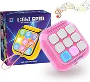 Upgraded Flashing Tic-Tac-Toe Handheld Game for Kids, Fast Push Fidget Game Toy, Quick Push Light Up Fidget Electronic Game Console, Christmas Birthday Gifts for 3-12 Year Old Boys Girls (Pink)