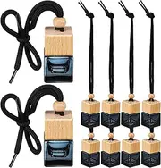 Hanging Car Airs Fresheners Diffuser: 20Pcs Empty Car Essential Oil Diffuser Bottles Pendant - Black Glass Perfume Vials Aromatherapy Fragrance Ornament Decor