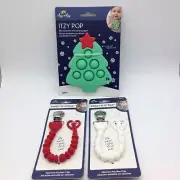 NEW Itzy Pop Silicone Teether with Sensory Popper Baby Infant + 2 Sweetie Straps