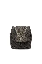 [Diesel] Diesel - Charm-D S-Backpack in Argyle quilted denim - Backpacks - Woman - Black