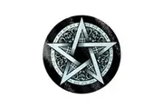 Grindstore Pentagram Star Circular Glass Chopping Board (Black/White) (One Size)