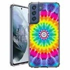 For Samsung Galaxy S20 S21 S23 S24 FE 5g TPU Case+Glass(Sun Tie Dyed)