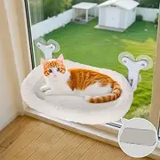 Cat Window Perch;Cat Window Bed with 6 Strong Suction Cups;Sturdy Metal Frame and Removable Bed Cover;Foldable Cat Hammock Includes Summer Replacement Bed Cover;Supports Up to 50 lbs(Medium)