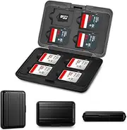 T Tersely Digital Storage Aluminum Case – 8 Slot Waterproof Dustproof Shockproof Memory Card Carrying Box for SD/SDHC/MMC/Micro SD/TF Cards