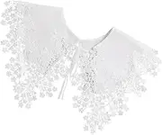 [Beavorty] Lace Shawl Collar Decor for Delicate Neckline Ornament Multi Function Lace Wrap with Elastic Band for Dresses and Special Occasions