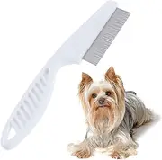 SEWOART Comb Hair Comb Grooming Brush Tool Removal Comb Stainless Steel Cleaning Comb Dog Cat Pet White Random Color