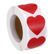 500 Pcs 1" Colored Heart Stickers Adhesive Color Coding Label, Red