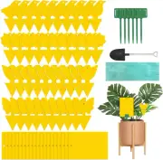 60 Pcs Sticky Dual-Sided Gnat Traps, Yellow Fruit Fly Sticky Traps and Plant Fun