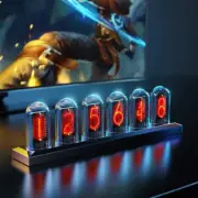 Modern Nixie Tube Clock IPS Display Desk Clock Digital Alarm Clock Bedroom Decor