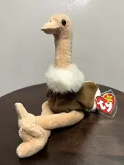 RETIRED TY Beanie Baby "Stretch the Ostrich" MINT TAGS and PVC PELLETS! 1997
