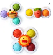 Suction Cup Spinner Toys for 1 Year Old Boy Girl Toddler Bath Toy Birthday 3pcs