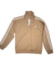 Adidas Trefoil Originals Track Jacket Beige Funnel Neck Small NWT