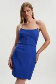 Tailored Scuba Corset Detail Mini Dress