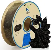 YOUSU PLA Glitter 3D Printer Filament,Gold 3D Effect Glitter-Black Filament 1.75mm 1kg(2.2lbs),Fits Most FDM/FFF Printers