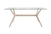 Brosa Olsen Glass Top Dining Table 185cm (Scandi Oak)