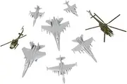 TTETTZ 8 Piece Set of Assembled Aircraft :144 Scale Airplane Home Decor, Style A